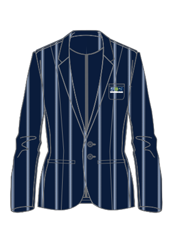 Whangaparaoa College Fitted Blazer Navy/Light Blue/White